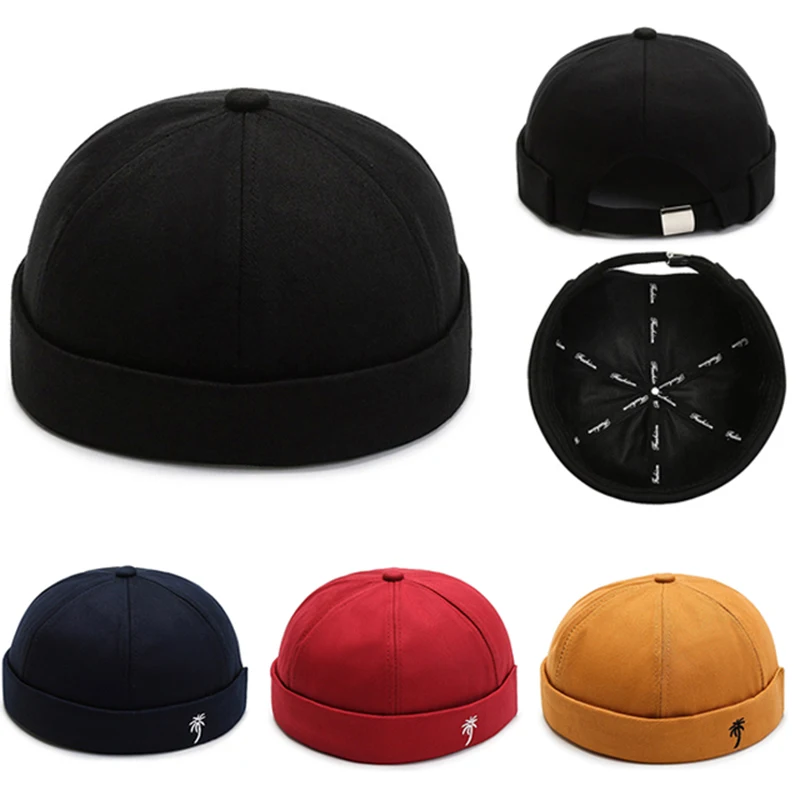 

Vintage Beanie Cap Mens Melon Dome Hat Solid Color Docker Hat Unisex adjustable Winter Hat for Women men Bonnet Beanies