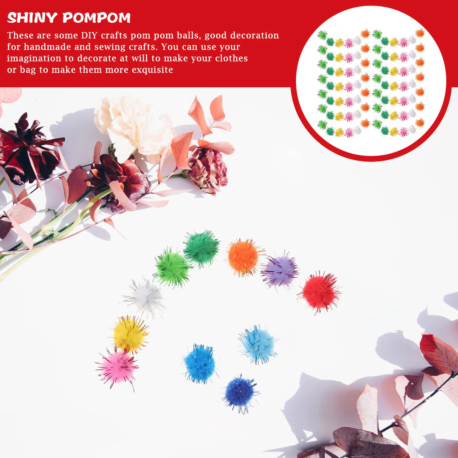 1000 шт. рождественские украшения помпоны красные макраме маленькие для поделок