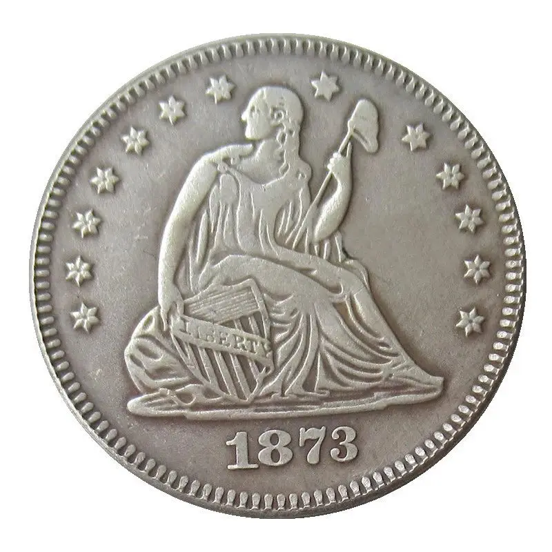 

США 1870 P/CC Сидящая свобода четверть доллара разные Мятные посеребренные 25 центов копия монеты