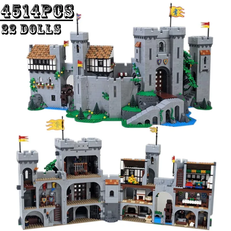 

2023 Lion King Castle10305 Building Blocks Knights Medieval Castle Bricks Set Constuction Toys For Children Birthday Gifts