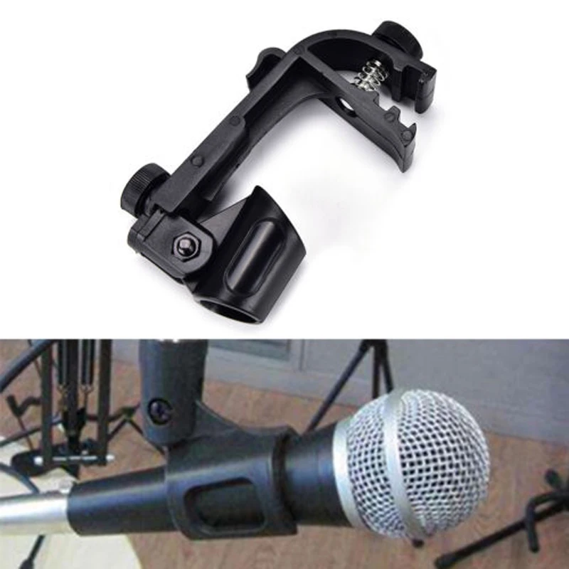 

1pc 22mm Adjustable Drum Microphone Clip For For 18~28mm Mic Anti-Shock Rim Mount Mic Clamp Holder Adjustable Height Swivel