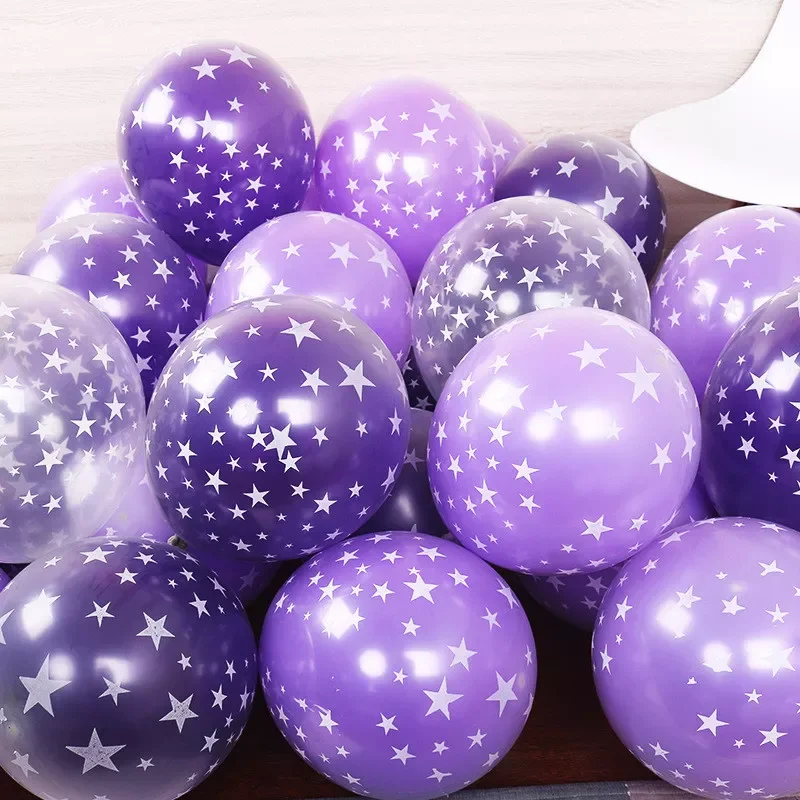 

10Pcs/lot 12inch Transparent Star Pink Balloons Latex Balloons Set Wedding Decorations Baby Shower Birthday Party Helium Balloon