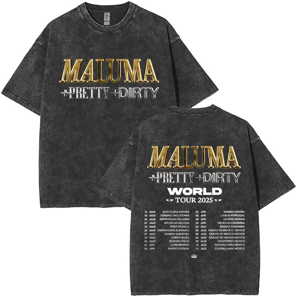 Фото Промытый рэпер Maluma Pretty Dirty Europet World Tour 2025 футболка мужские модные футболки большого размера мужские винтажные футболки в стиле хип-хоп №2