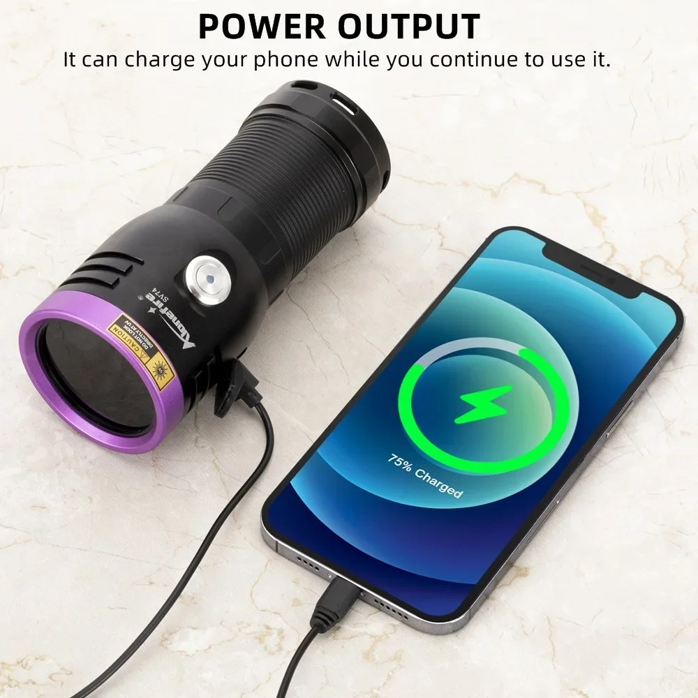 Alonefire SV74 80 Вт УФ-фонарик 365 нм Ультрафиолетовый детектор для отверждения УФ-клей