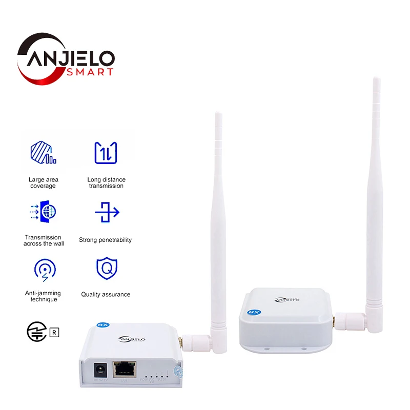 WIFI Repeater Signal Booster Wireless Signal Wall-through Ethernet Air Connector Port Bridge Kit Outdoor UP to 1000 Meters