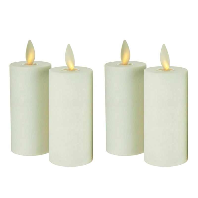 

4 шт. Luminara беспламенная движущаяся лампа пламени Votive светодиодные свечи с таймером цвета слоновой кости без запаха 1,75X3 дюйма