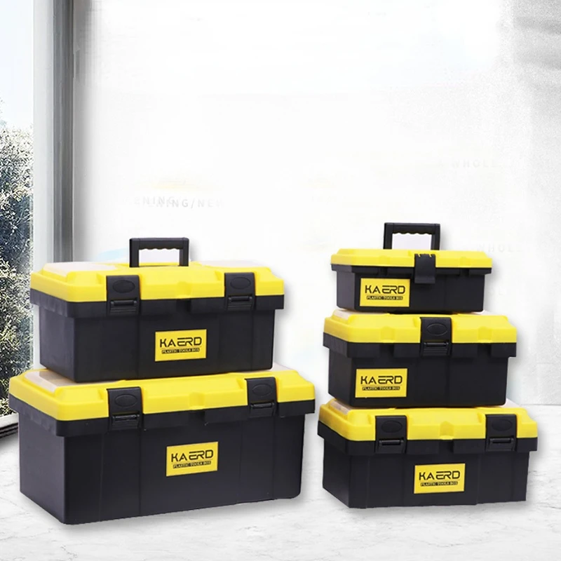 Yellow Covers 1pc Portable Hardware Tool Case Storage Box Repair Tool Box Case Multi-Function Home Tool Box Tools Packaging