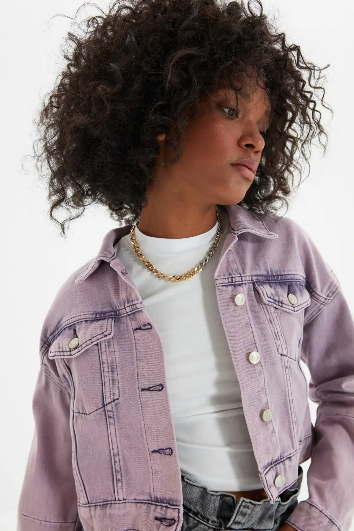 

Trendyol Crop Denim Jacket TWOAW22CE0027