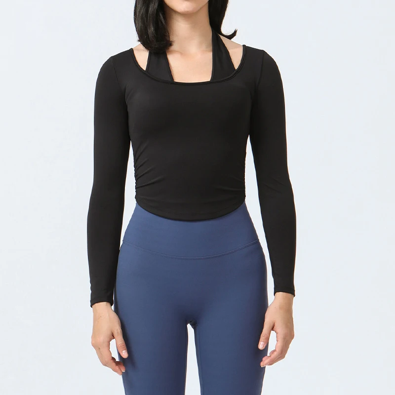 Wyplosz Shirts For Women Crop Gym Yoga Fitness Tops Workout Tight Comfortable Breathable Elastic Quick Drying Cloud Sense Halter