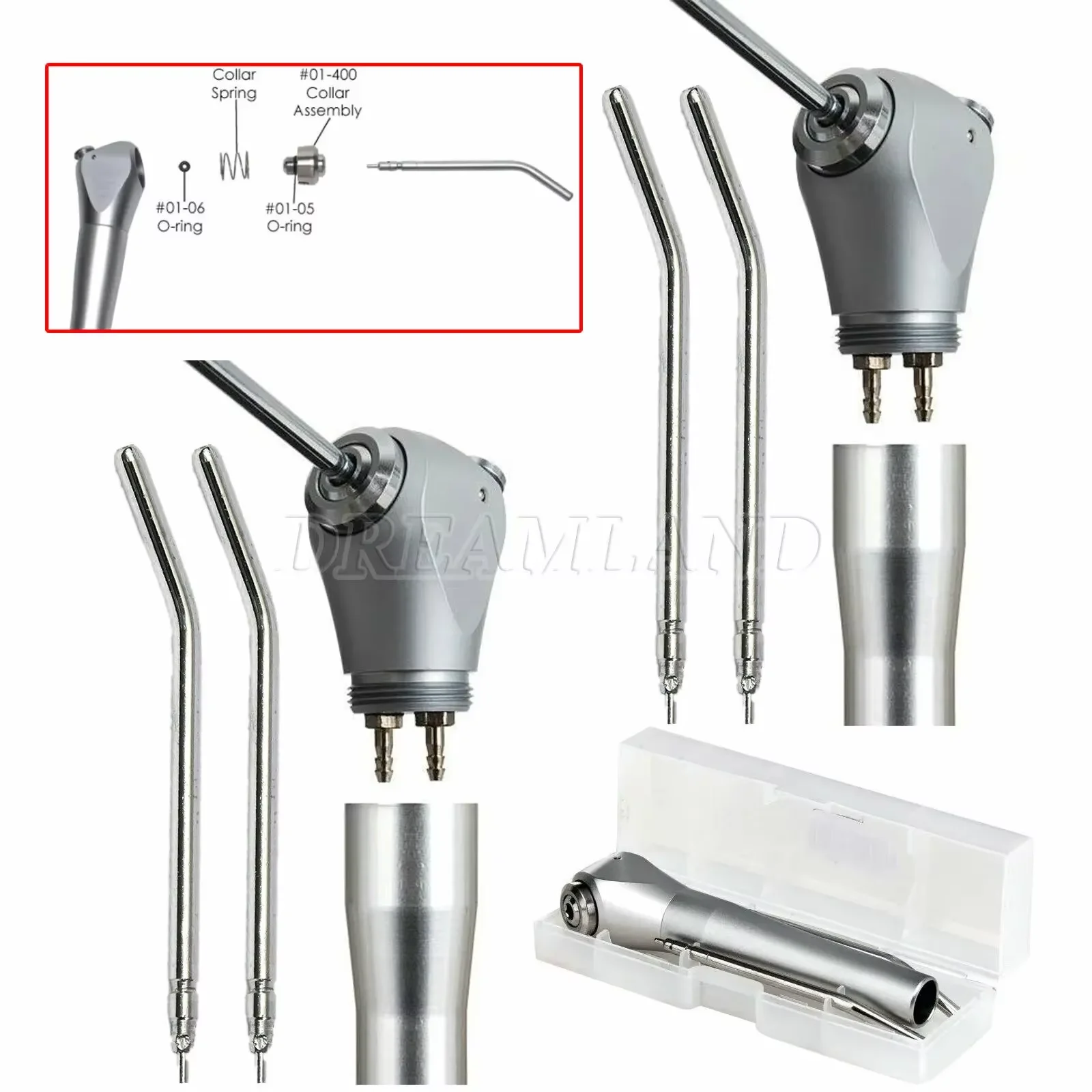 Фото Набор из 5 стоматологических трехходовых шприцев для подачи воздуха и воды с 10 насадками-трубками №3