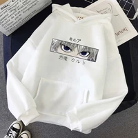 autumn winter hoodie streetwear tops hunter print hoodies men sweatshirts kawaii killua zoldyck anime manga white hoody tops