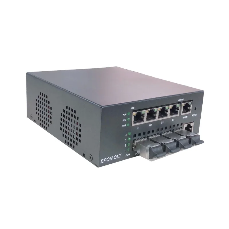 

olt hioso MINI 4port ftth olt mini epon 4pon olt work with EPON XPON onu without PX20+++ PON SFP moules PX20+++