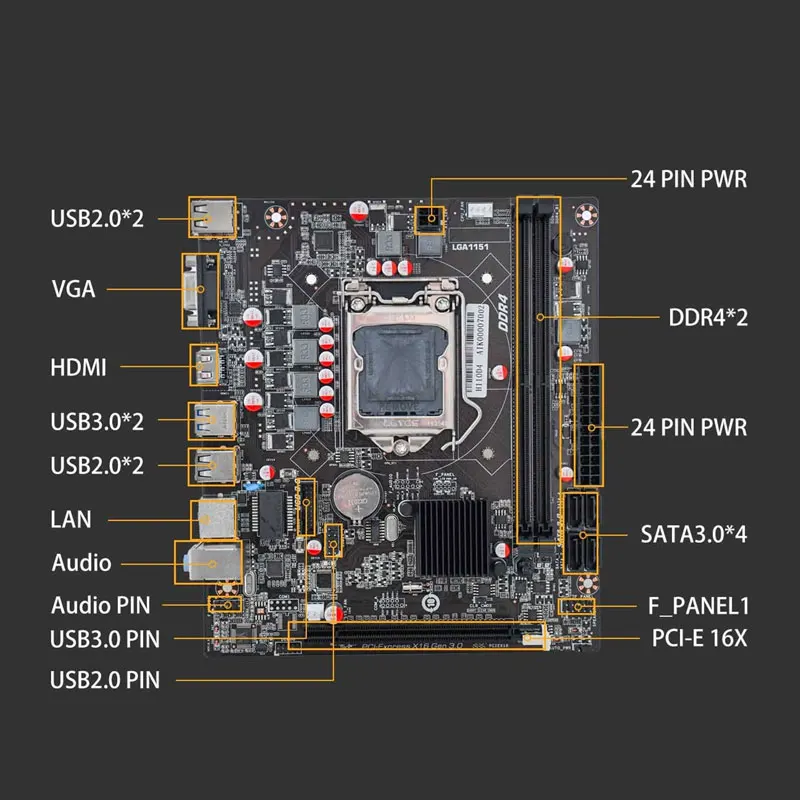 Материнская Плата ЦП LGA 1151 H110 M DDR4 32 Гб двухканальная материнская плата поддержка