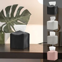 leather tissue box cover fashion korea simple folding desktop tissue case square napkin dispenser home toilet paper case