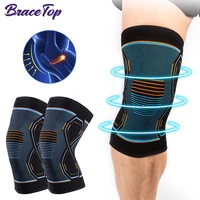 bracetop compression knee brace workout knee support for joint pain relief running biking basketball knitted knee sleeves adult