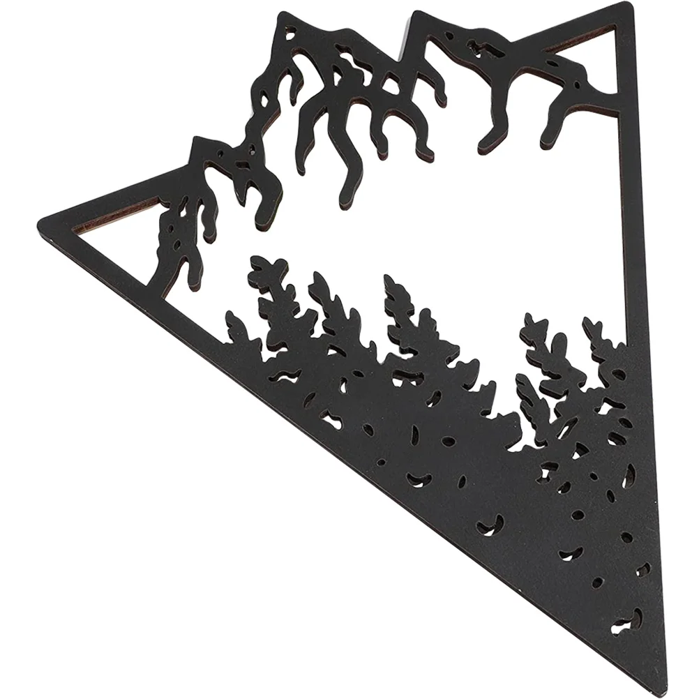 

Wall Hangings Silhouette Decor Iron Forest Mountain Shaped Pendant Sculpture