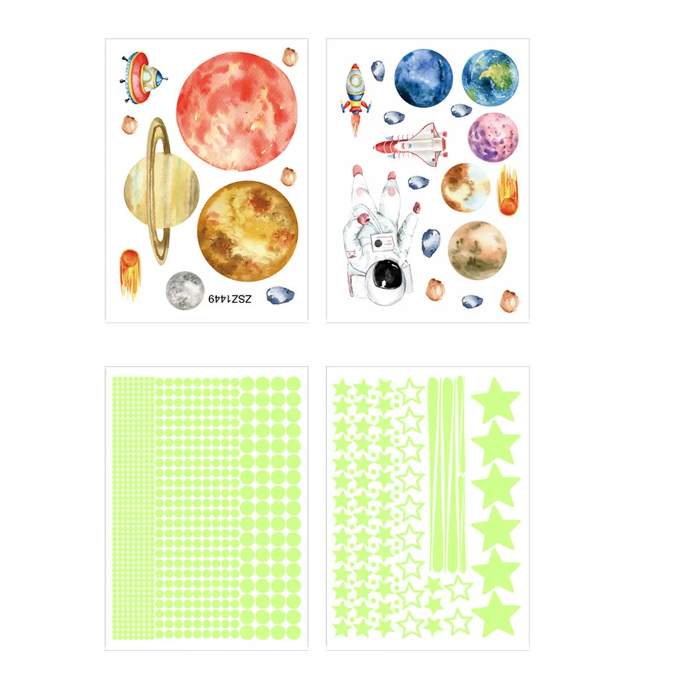 

Wall Stickersglow Dark The Moon Decals Fluorescent Sticker Luminousshining Planets Decor System Solar Planet Decal Adhesive Self