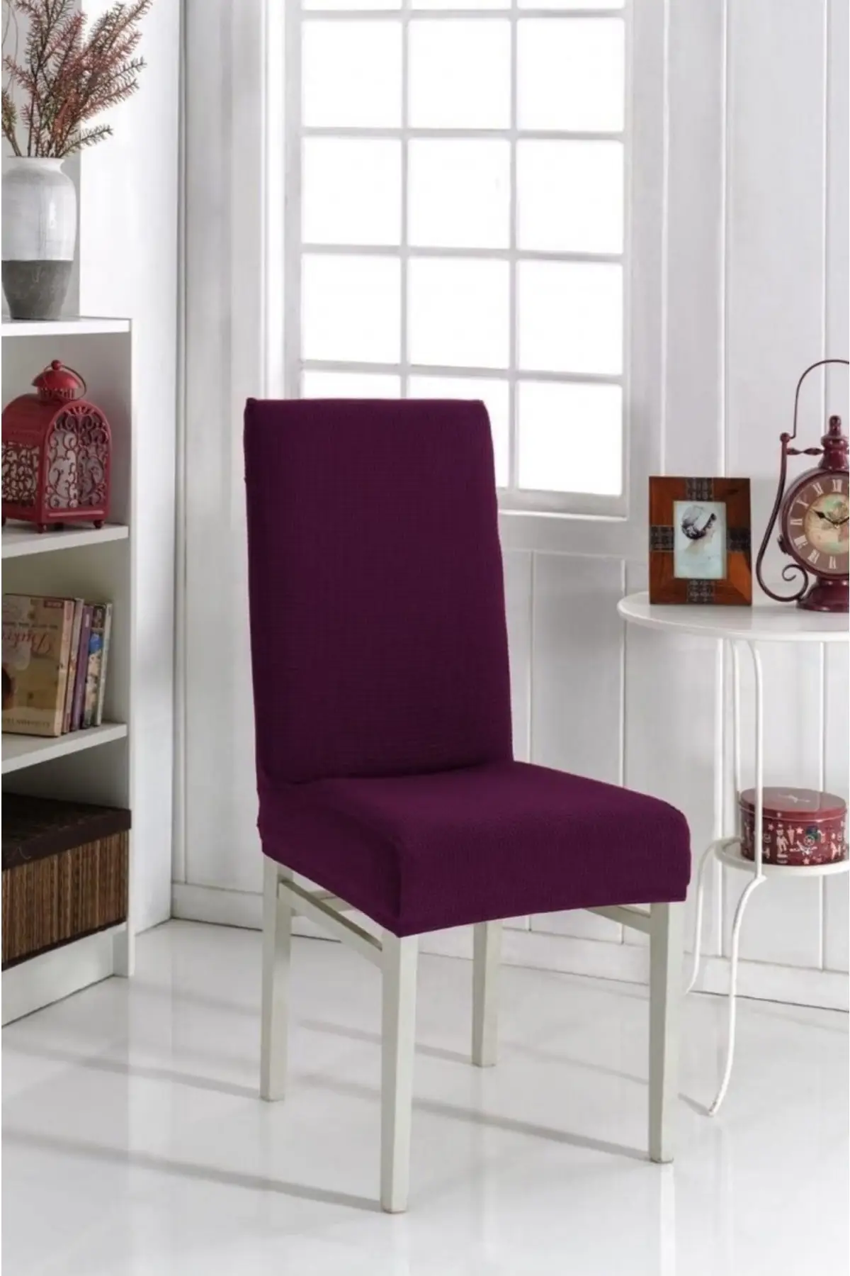 

Chair Case Purple Color Lycra Washable 1 Piece Cotton-Polyester Cover Salon Textile Home & Furniture