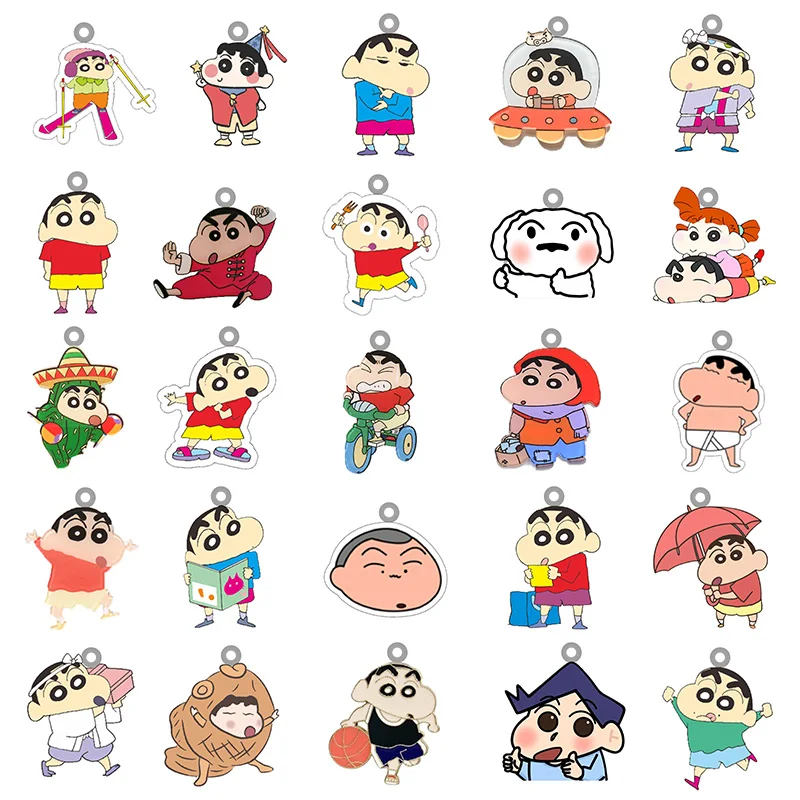 

Bandai Acrylic Crayon Shin-chan Cute Pattern Pendant Jewelry Makings Cartoon Epoxy DIY Making Charms for Necklace Keyring XL152