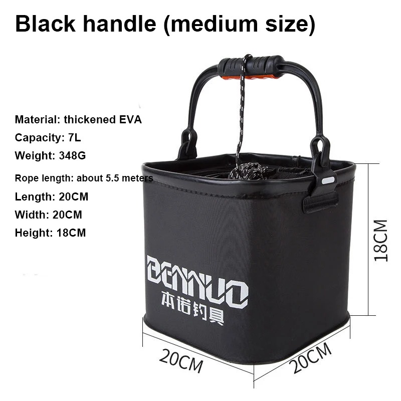 

Outdoor 7/13l Large Capacity Foldable Bait Rack Fishing Storage Bag Waterproof Fishing Bucket Live Bait Container Fishing Tackle