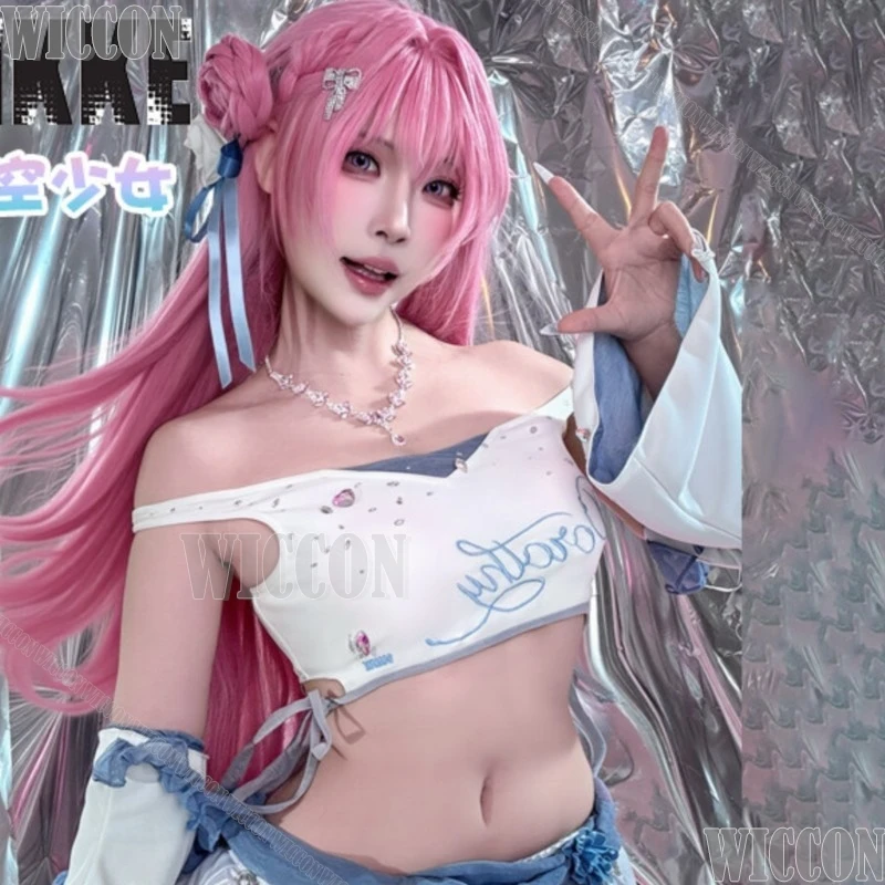 Фото Костюм для косплея Dorothy Goddess Game Idol Victory: сексуальное платье-торт белого и синего цвета с розовым париком для женщин на Хэллоуин, фестивали, Комик-Кон №2