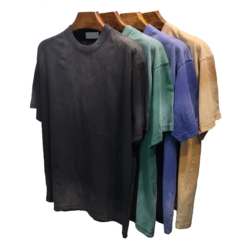 

Tie Dye Casual Embroidered Short Sleeve T-Shirt Men Summer Streetwear Loose Round Neck Cotton Breathable Tops Camisetas MA500