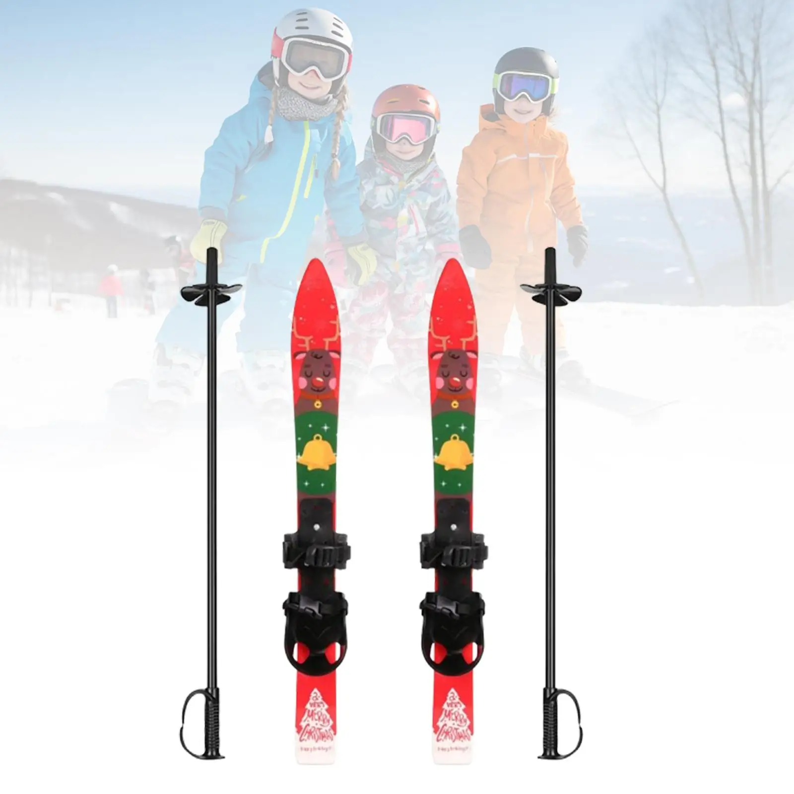 Короткие лыжи Snowblades с лыжными палками для детей от 3 до 8 лет