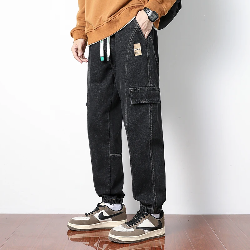 8XL Mens Jeans Pants Male Loose Plus Size Oversize Wide Leg Black Denim Trousers Homme Big 7XL 6XL 5XL Blue For Husbund Z504