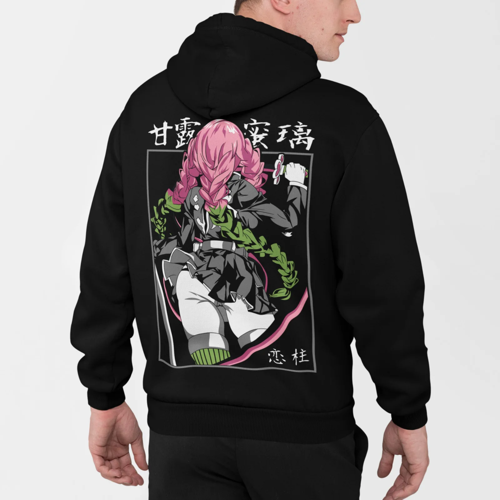 Mitsuri Kanroji Hoodie Demon Slayer Hooded Kawaii Tee Anime Akaza Tanjiro