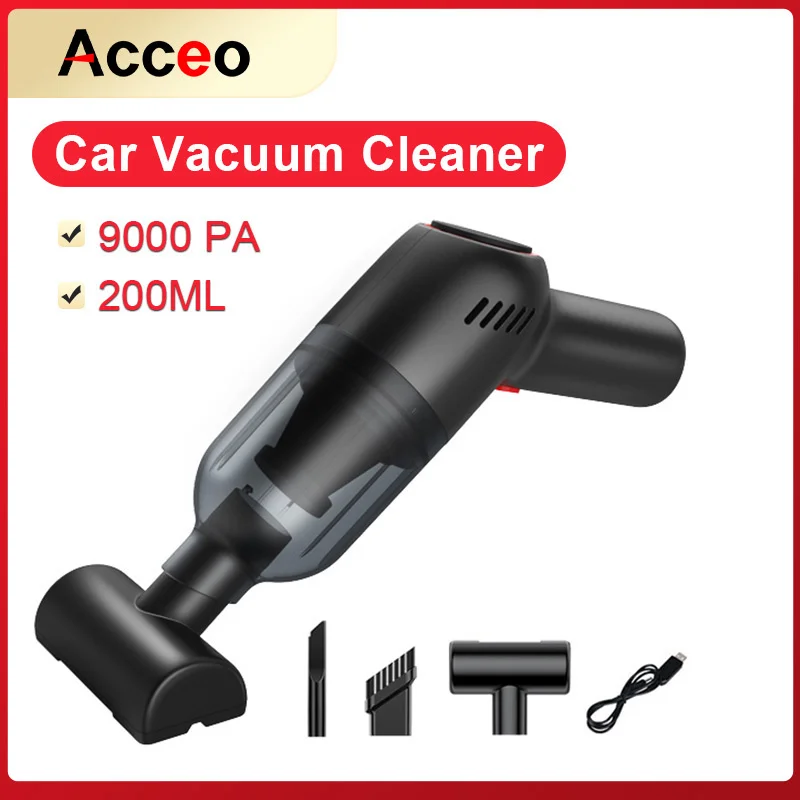 

Acceo M17B Wireless Car Vacuum Cleaner Mini High-Power 9000Pa Home & Car Dual Use Mini Vacuum Cleaner With Built-in Battrery