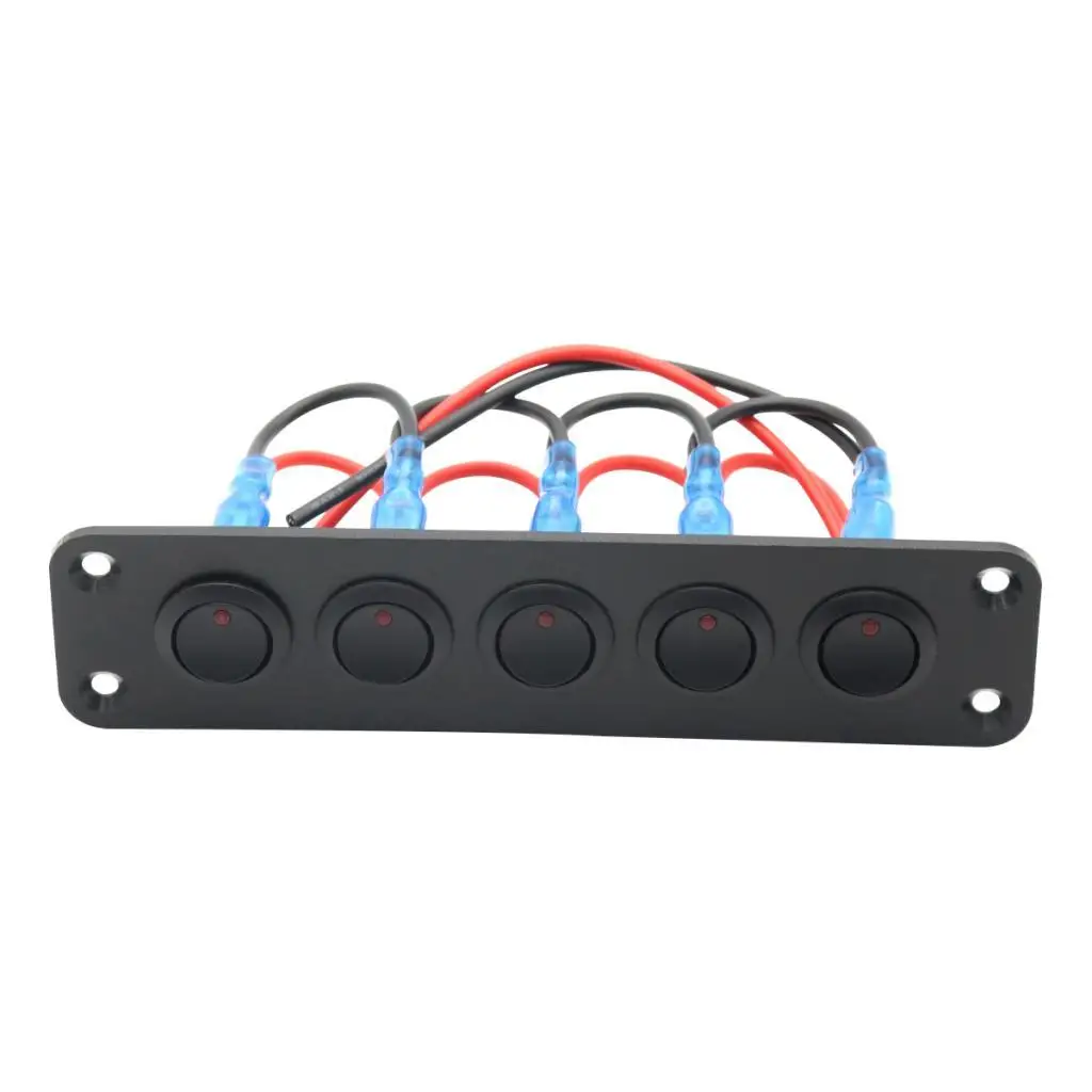 

Панель переключателя 12 В, устойчивая к царапинам, 5 каналов, для лодок, прицепов, автобусов
