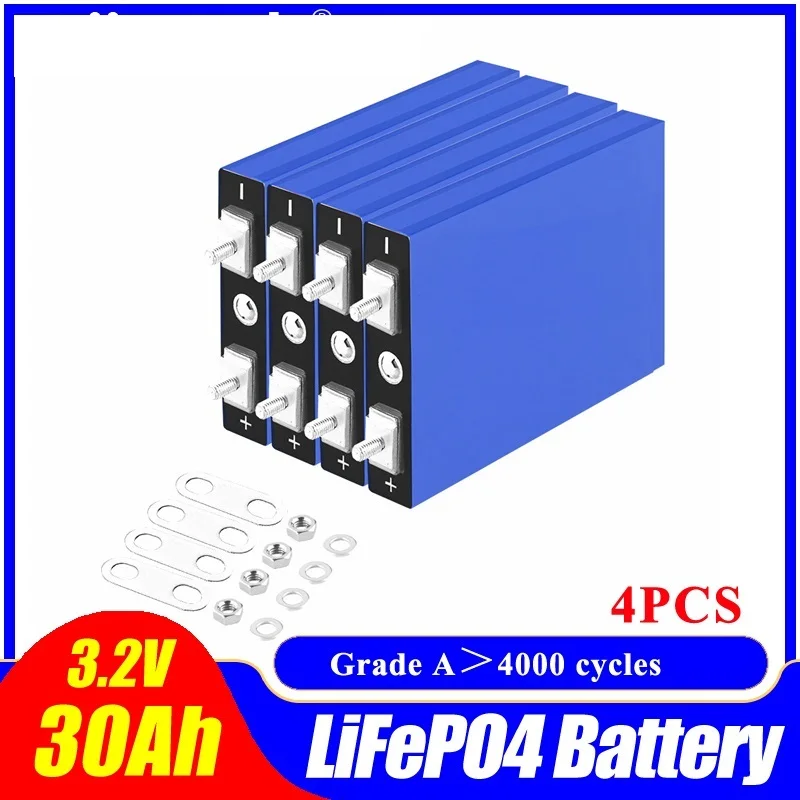 

Литий-железо-фосфатная аккумуляторная батарея 3,2 В, 30 Ач, LiFePO4, глубокие циклы для самостоятельной сборки, 12 В, 24 В, 36 В, 48 В, питание от солнечно...