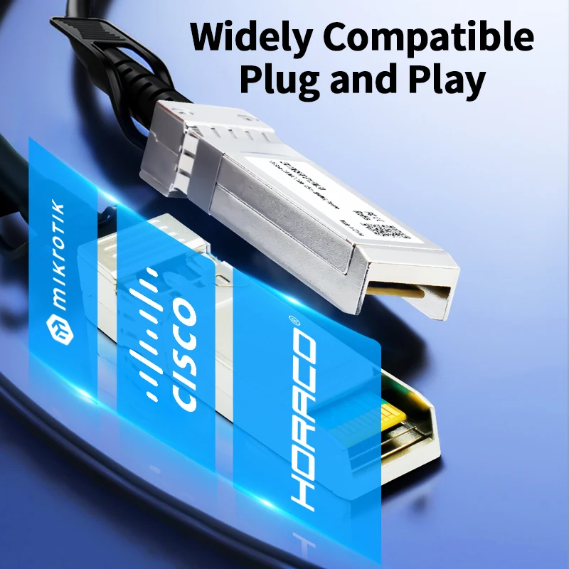 Кабель HORACO 10G SFP + DAC Twinax прямой медный пассивный AWG 24/30 совместимый с