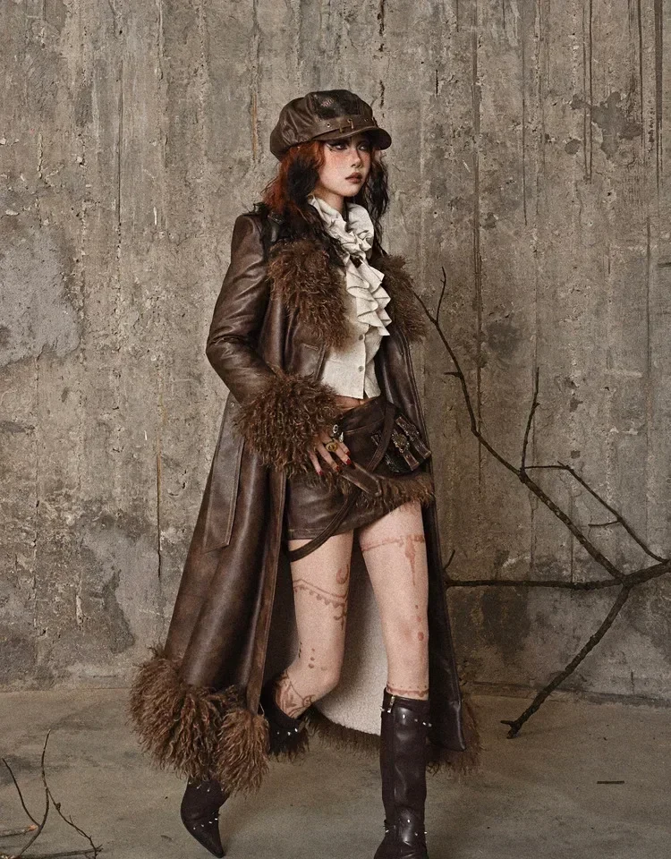 Оригинальная пляжная шерстяная меховая куртка Blood Supply утепленный пояс из смеси