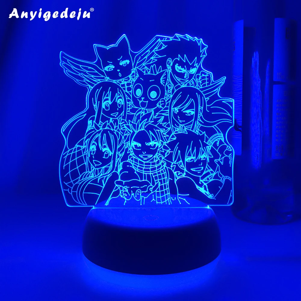 Новый Ночной светильник с мангой и хвостом светодиодный ночник сенсорным