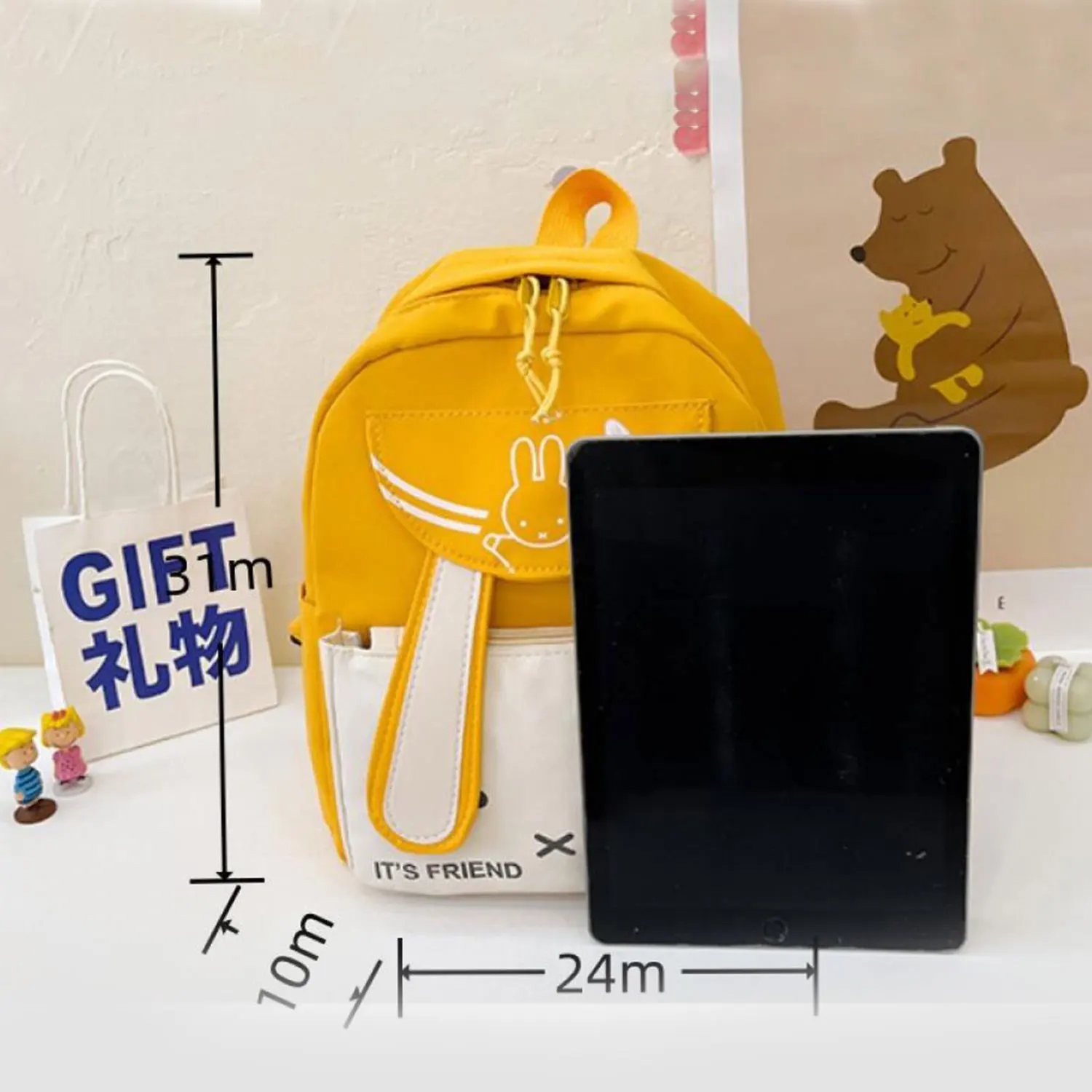 Нейлоновый детский школьный рюкзак с милыми кроличьими ушками для мальчиков и