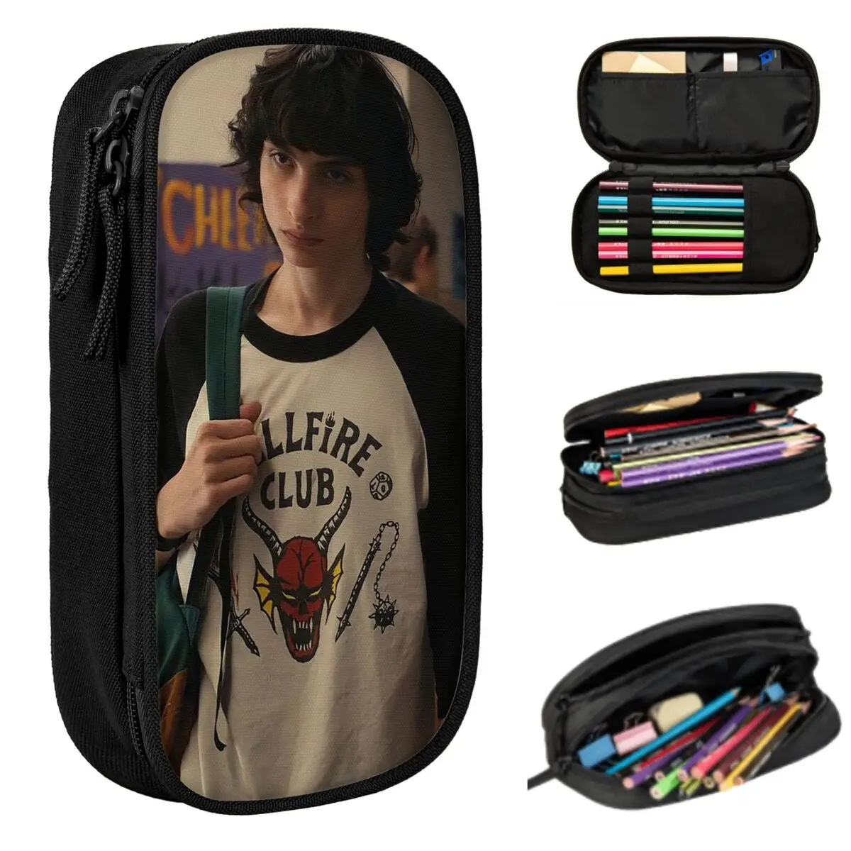 Фото Пенал Finn Wolfhard для студентов, подарочный пенал-коробка, сумка для канцелярских принадлежностей, органайзер для ручек №3
