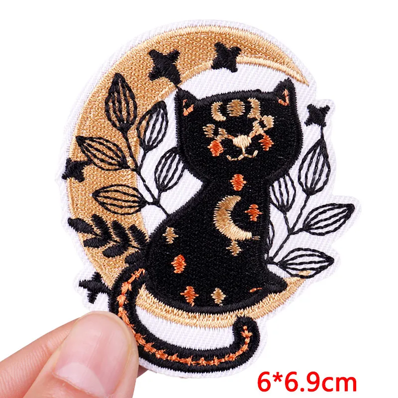 Джинсовая нашивка с вышивкой сделай сам рисунком/животного бабочка кошка