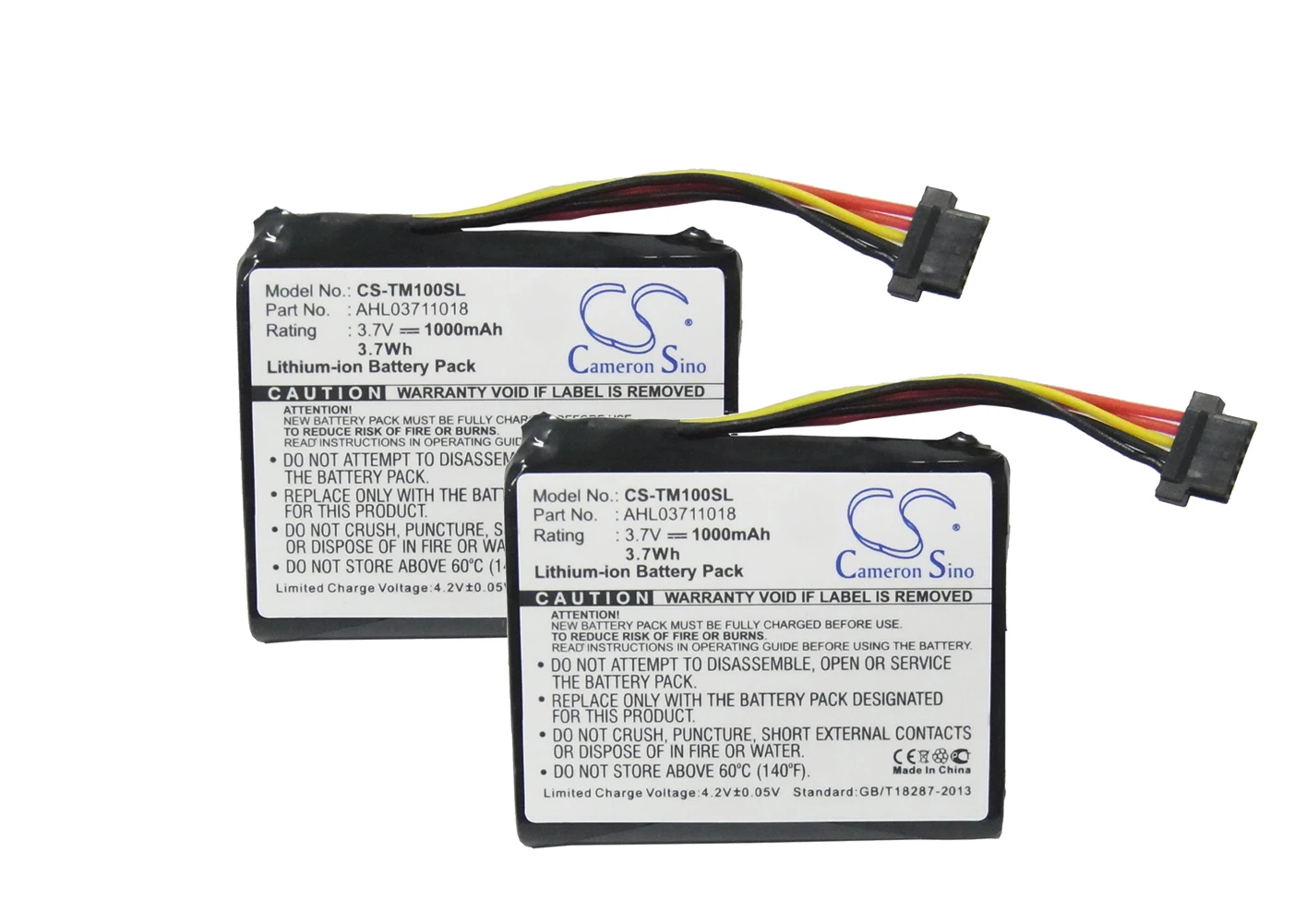 Аккумулятор для TomTom 4CS0.002.01, Go 1000, Go 1000 Live, Go 1005, Go 2405M 4CQ02, AHL03711018, VF1C, 2 упаковки