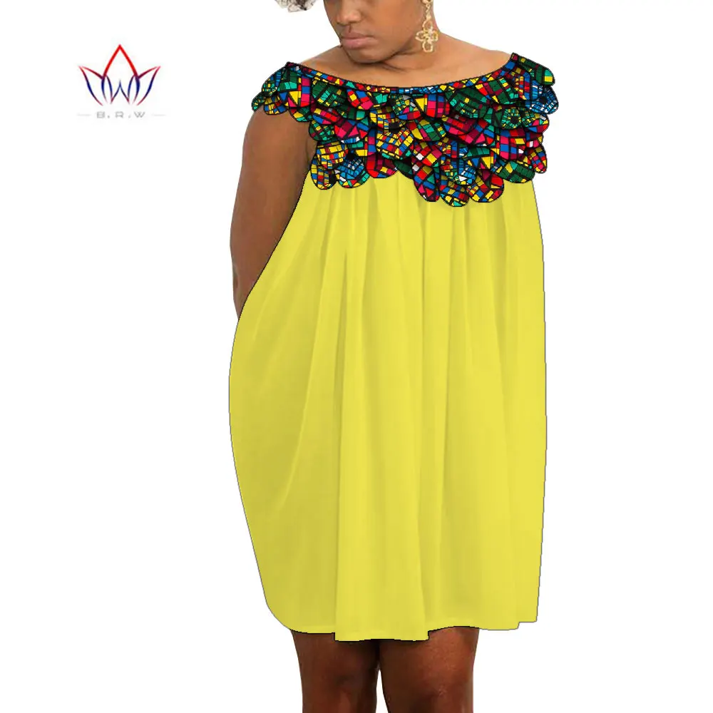 

Short dresses Women Mid-Calf African Dress Female 2023 Novelty Dashiki Boho Style Clothing Traditional Knee-length robe WY7172