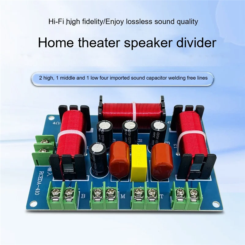 200W Speaker Crossover Double Treble+Midrange+Bass 4 Way Audio Frequency Divider Home Theater