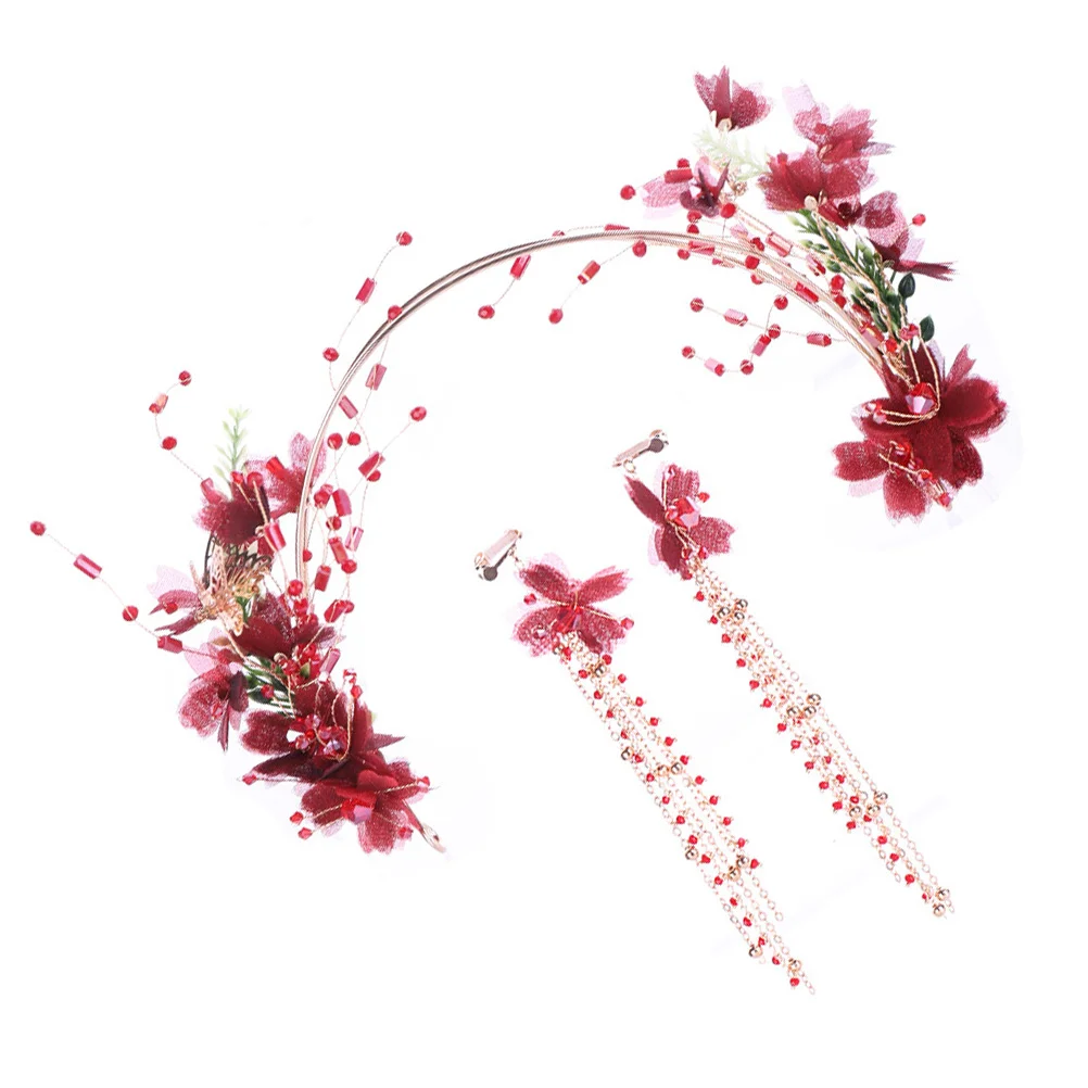 

1 Set Headband with Earrings Hairband with Earrings Wedding Hair Accessories