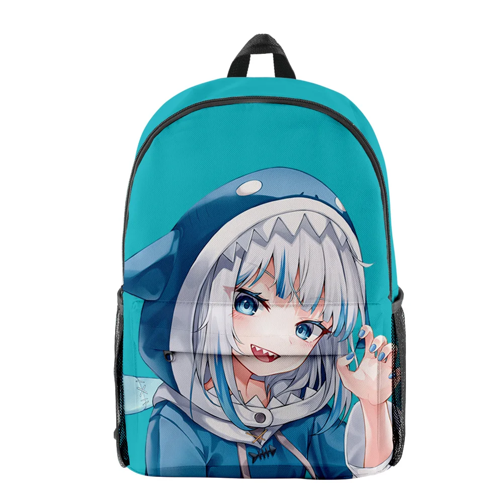 

2022 Gawr Gura симпатичный Акула 3D Merch Ткань Оксфорд наплечный рюкзак с принтом на молнии повседневная школьная сумка для девочек