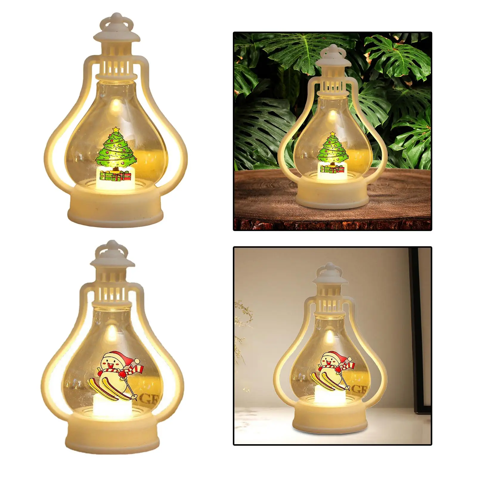 

2x Creative Christmas Lantern Xmas Lights Tealight for Wedding Tabletop