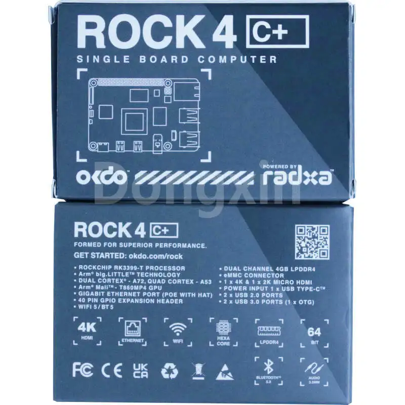 OKdo ROCK 4C + 3 5 RADXA RK3399T макетная плата шесть ядер A72/A53 SBC