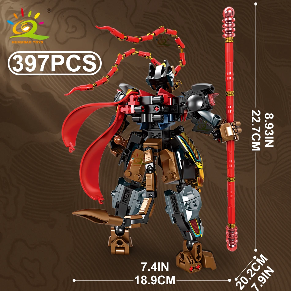 HUIQIBAO 397 Шт. Набор Строительных Блоков Black Myth Wukong Mech Сделай Сам Совместимый С Lego Для