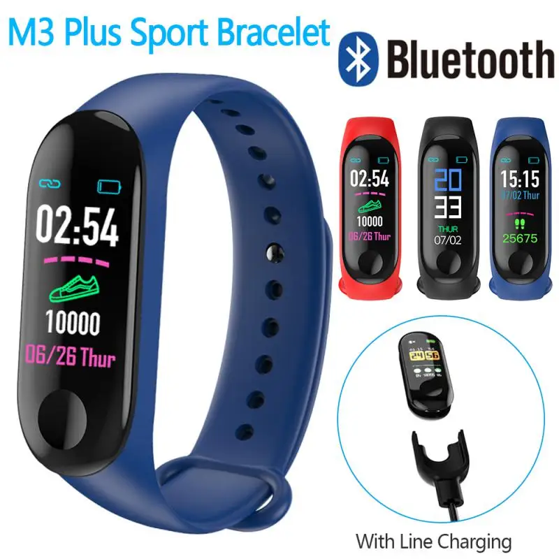 

Smart Running Pedometer M3 Plus Blood Pressure Monitor Heart Rate Fitness Tracker Smart Bracelet Step Counter Waterproof Pedomet