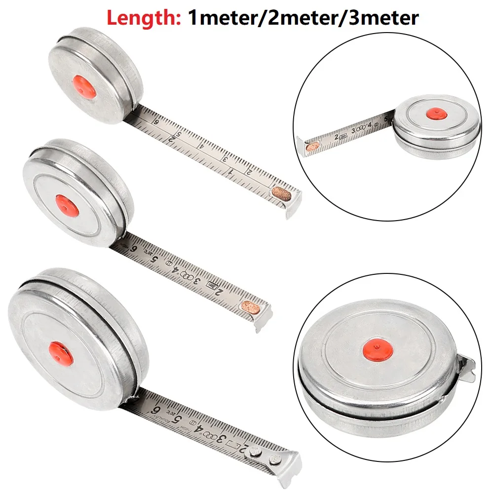 

1/3/2m Stainless Steel Retractable Tapes Measure Pocket Measureing Ruler Sewing Metric Tape Woodworking Construction Tools