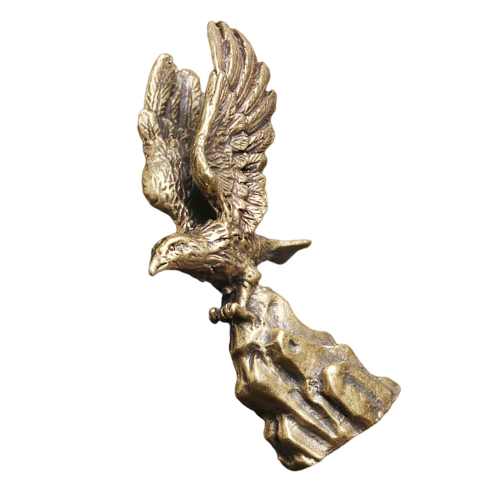 

Eagle Statue Figurine Bird Brass Animal Figurines Sculpture Decor Desktop Shui Feng Bald Hawk Copper Gifts Retro Decoration