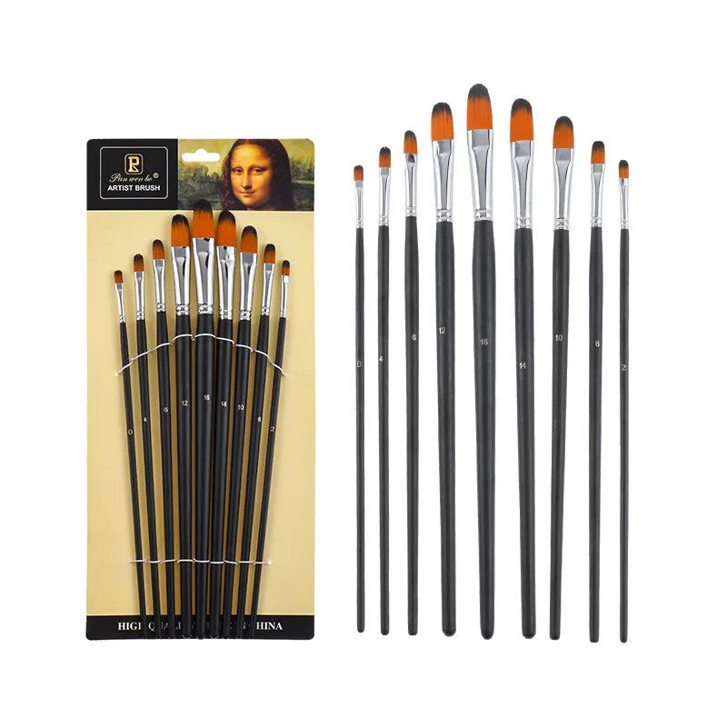 9 watercolor brushes gouache nylon wool copper tube painted acrylic pens art supplies paint brush set |